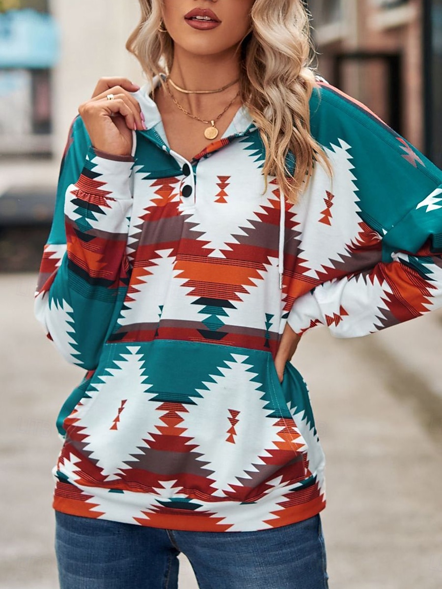 Femme Géométrique Décontractées manche longue Col Ras du Cou Quotidien Jaune Rose Claire Bleu Vert Automne Hiver de 2025 ? $38.99 –P5