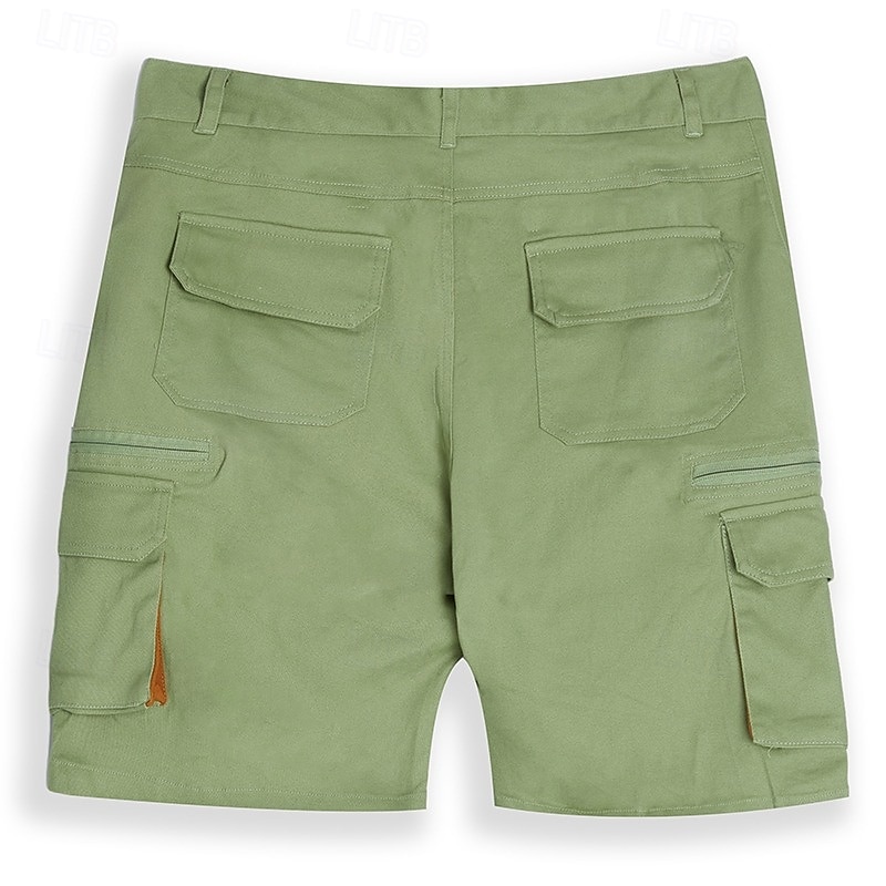 Men's Cargo Shorts Shorts Casual Shorts Zipper Pocket Multi Pocket Straight Leg Plain Comfort Knee Length Casual Daily Holiday Fashion Streetwear Black Green Micro-elastic 2025 - $29.99 –P2