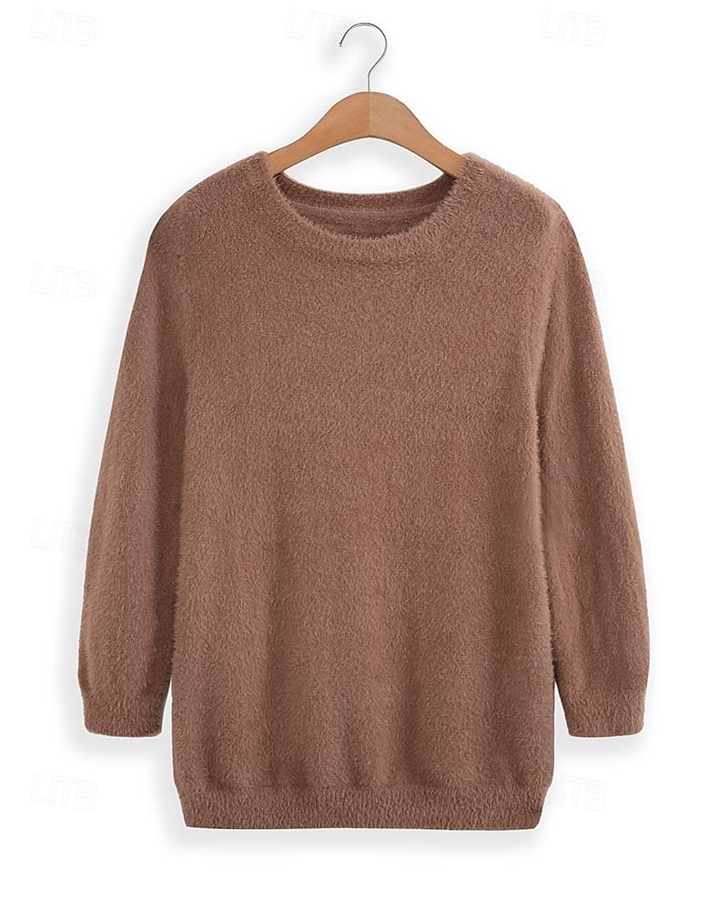 Femme Pull mode Décontractées Flexible Couleur unie Grosse maille Col Roulé énorme manche longue Hauts réguliers Tricoter du quotidien Sortie Fin de semaine Noir Blanche Automne Hiver de 2025 ? $11.99 –P9