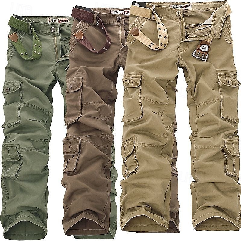 Herr Militärbyxor Taktiska byxor Långbyxor Knappar Flera fickor Slät Bärbar Utomhus Dagligen Camping och vandring Mode Klassisk Svart Armégrön 2025 - $38.99 –P1