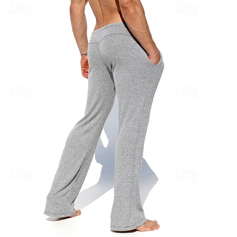 Men's Sweatpants Trousers Casual Pants Knit Pants Drawstring Elastic Waist Plain Comfort Soft Full Length Yoga Daily Gym Sports Athleisure Light Grey Dark Gray Micro-elastic 2025 - $28.99 –P2