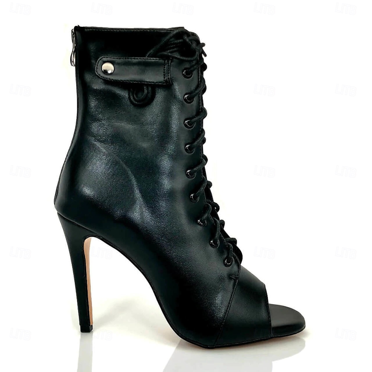 Schwarze Tanzstiefel mit Schnürung und Peep-Toe für Damen mit Stilettoabsatz, stylische High Heels für Standard- und lateinamerikanische Tänze 2025 - $69.99 –P1