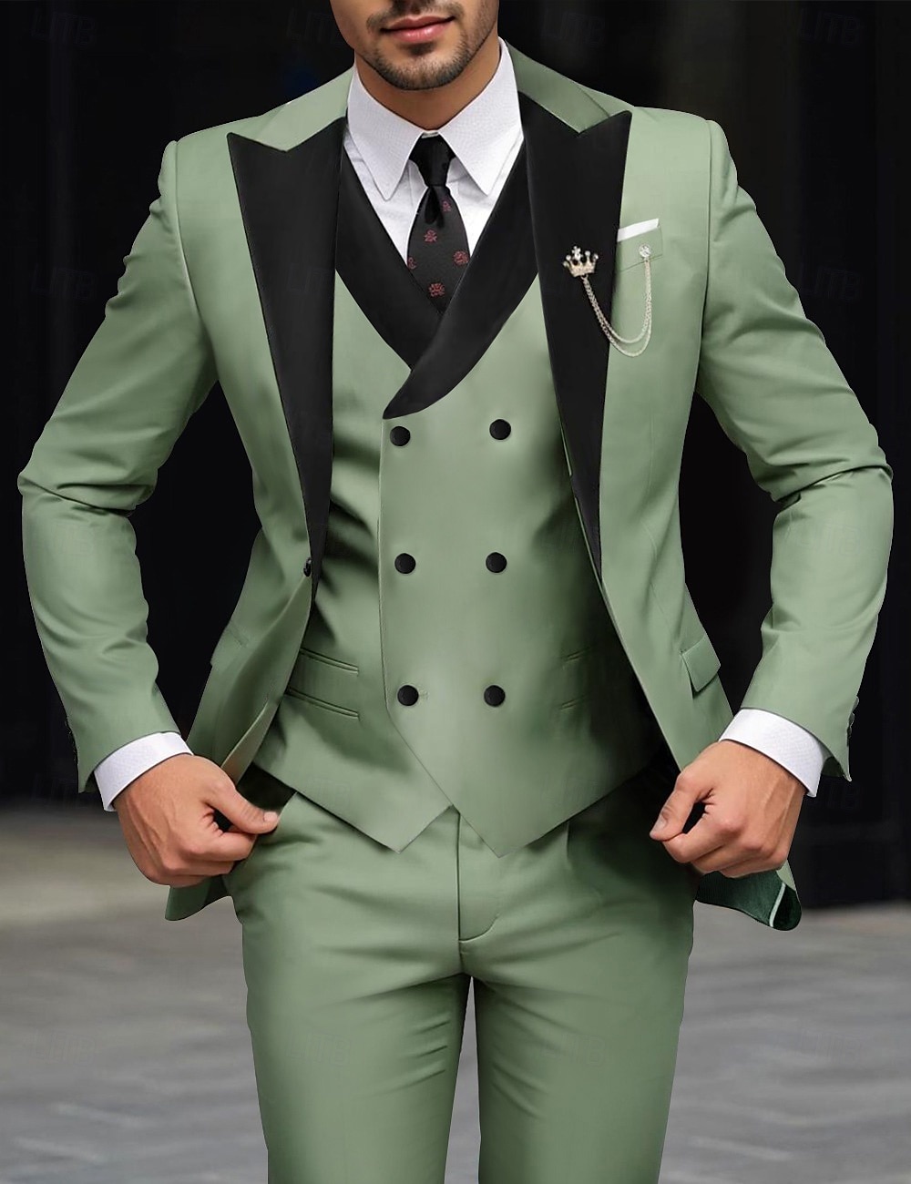 Men's Wedding Prom Party Suits Sage Light Grey Daily Party Solid Colored Tailored Fit 3 Piece Single Breasted One-button 2025 - $142.99 –P1