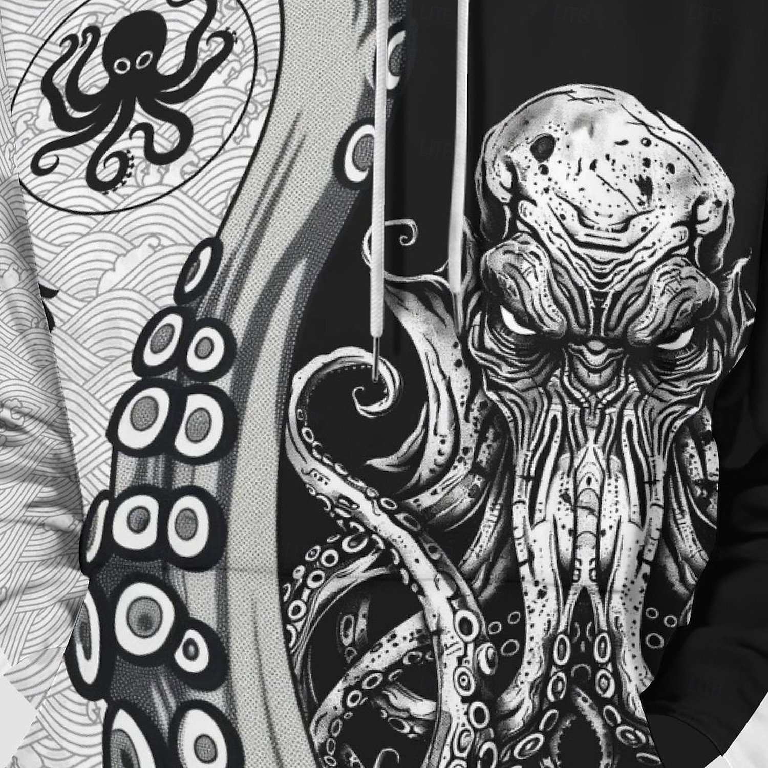 Pánské Grafika Gotický horor Chobotnice Kapuce Kapucky Mikina Módní Denní Dlouhý rukáv Kapuce Dovolená Streetwear Černošedá Potisk Fleece Zima Jaro & podzim Návrhář 2025 - $31.99 –P3