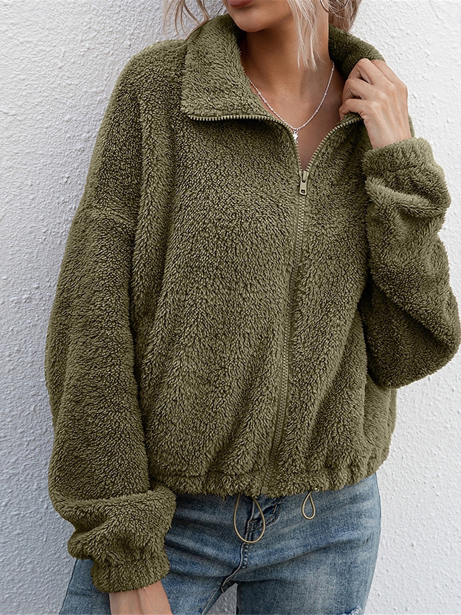 Femme Veste Polaire Manteau en peluche Chaud Respirable Zippé Poche Doublé en Polaire Décontractées Bloc de couleur Vacances Plein Air Usage quotidien Sortie fermeture Éclair Col rabattu Standard de 2025 ? $29.99 –P6