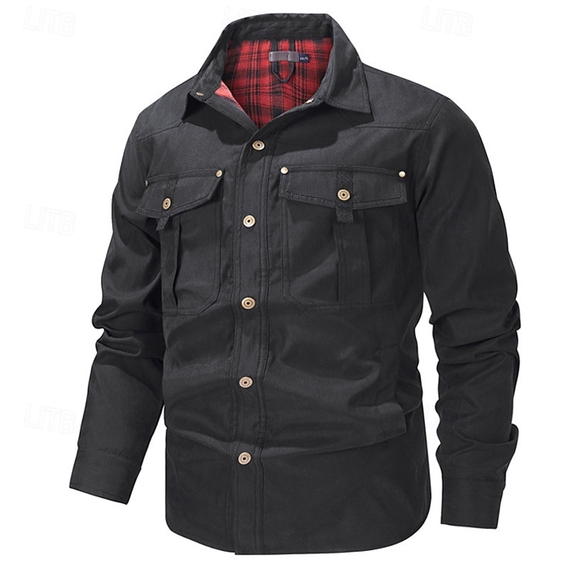 Per uomo Giacca da camionista Giacca pratica Giacca cargo Giornaliero Da mare Tenere al caldo Tasche Autunno inverno Liscio Di tendenza Classico Bavero Standard Nero Blu Marrone Verde Cachi Giacca del 2026 a $57.99 –P6