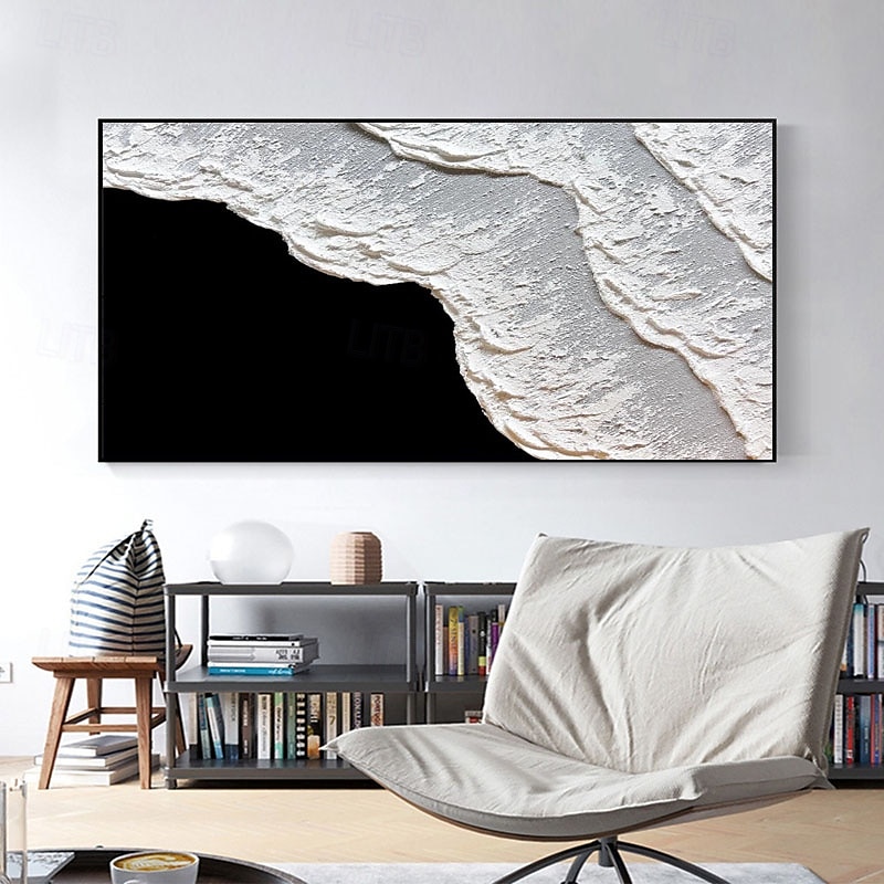 ręcznie robione fale oceanu grube obrazy olejne na płótnie obraz w odcieniach ziemi brązowy obraz teksturowana sztuka ścienna sztuka ścienna sofa bez ramki 2025 - $108.99 –P10