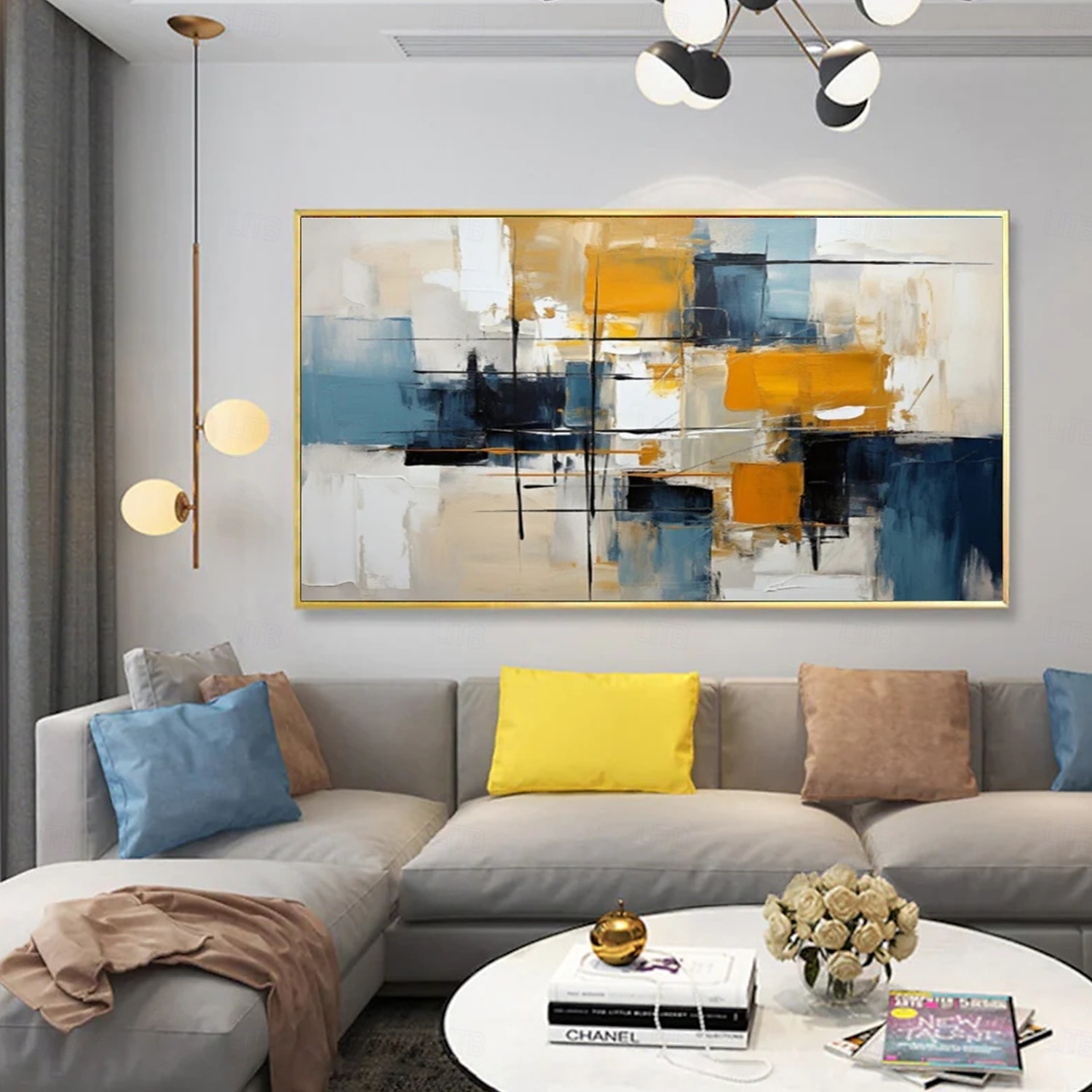 Ölgemälde handgefertigt handgemalt Wandkunst abstrakte Messer Malerei Landschaft grau Wohndekoration Dekor gerollt Leinwand kein Rahmen ungedehnt 2025 - $108.99 –P1