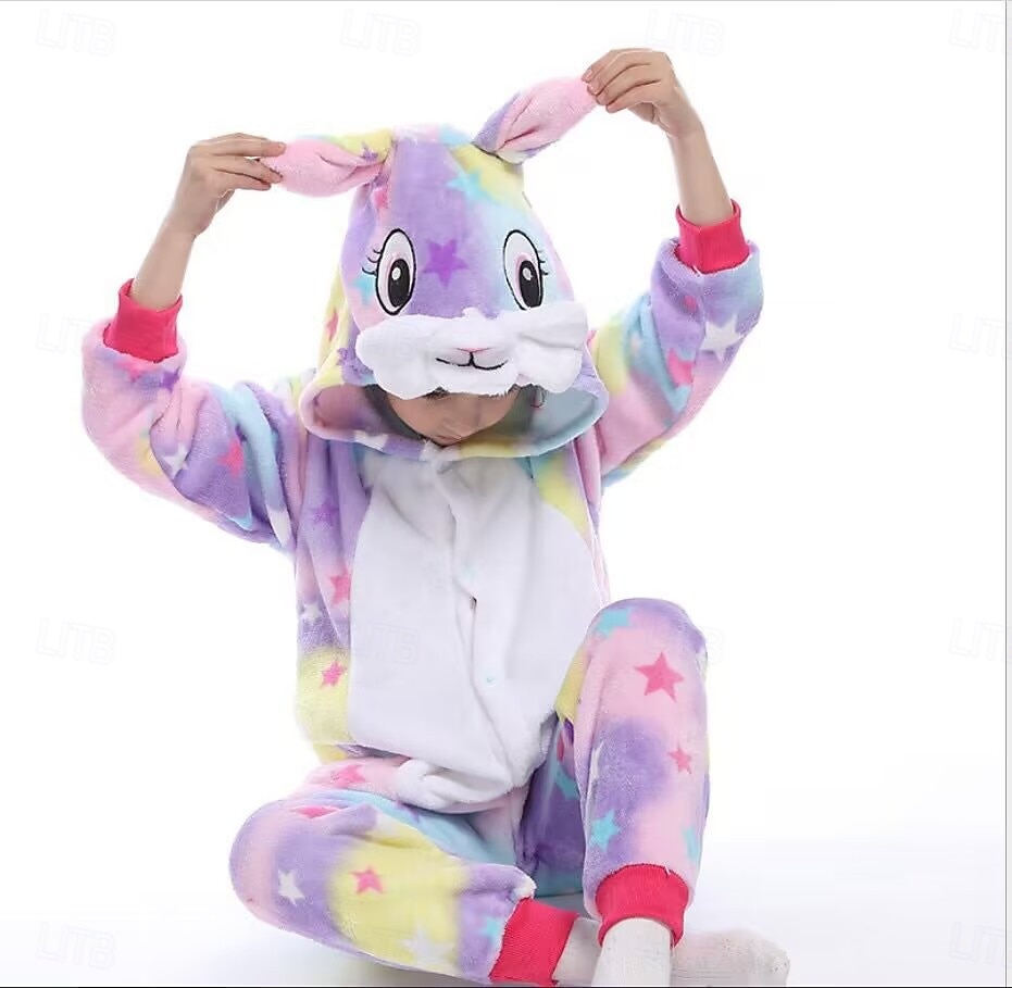 Kid's Animal Onesie Costume Carnival Costume Cartoon Rabbit Bunny