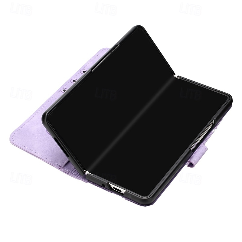 Phone Case For Samsung Galaxy Z Fold 6 Z Fold 5 Z Fold 4 Z Fold 3 Flip Cover Magnetic with Wrist Strap Card Slot Butterfly Geometric Pattern PC PU Leather 2025 - $18.99 –P5