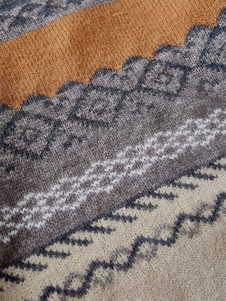 Femme Pull Chandail Pull Pull décontracté Rétro Vintage Décontractées Flexible Géométrique A côtes Col V Tricoté manche longue Hauts réguliers Tricoter Extérieur du quotidien Fin de semaine Kaki de 2025 ? $52.99 –P6