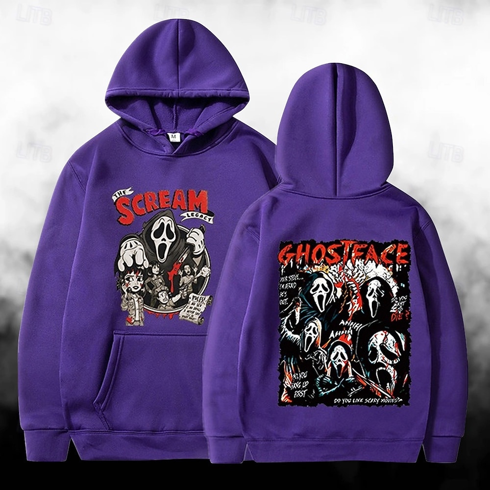 předvečer Všech svatých Výkřik Ghostface Kostlivec Kapuce Tisk Přední kapsa Grafika Pro Pro páry Pánské Dámské Dospělé předvečer Všech svatých Karneval Plesová maškaráda Horká ražba předvečer Všech 2025 - $30.99 –P12