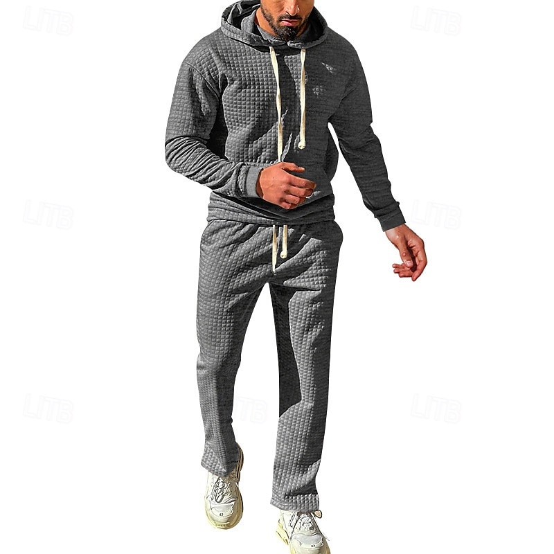 Per uomo Felpa con cappuccio Tuta Da Ginnastica Tuta da ginnastica Nero Bianco Verde militare Cachi Grigio scuro Con cappuccio Liscio A cordoncino 2 pezzi Tasca frontale Sportivo Giornaliero Per del 2025 a $39.99 –P4