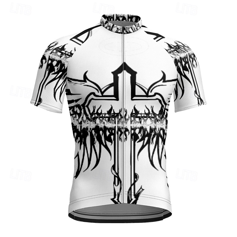 Bărbați Jersey de ciclism Trandafir Manșon scurt Bicicletă Tricou Tee Jerseu cu 3 buzunare spate Ciclism montan Uscare rapidă Proiectare anatomică Wicking Respirabil Sport Negru Alb Bleumarin 2026 - $30.99 –P5