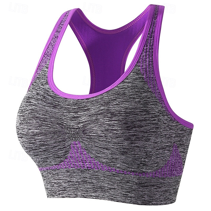 Mulheres Sustentação Leve Sutiã Esportivo Sutiã de corrida Costas Nadador Sem Aros Good Top Acolchoado Ginástica Esportes Relaxantes Corrida Respirável Leve Macio Azul Cinza Escuro Roxo Cor Sólida de 2025 por $12.99 –P15