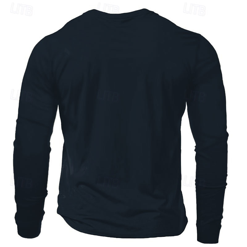 Homens Texto / Número Camiseta Camisa de manga longa 100% Algodão Manga Longa Gráfico Camisa Cinza Urze Claro Preto Vinho Camiseta confortável Férias Rua Roupas de estilistas de 2025 por $15.99 –P5