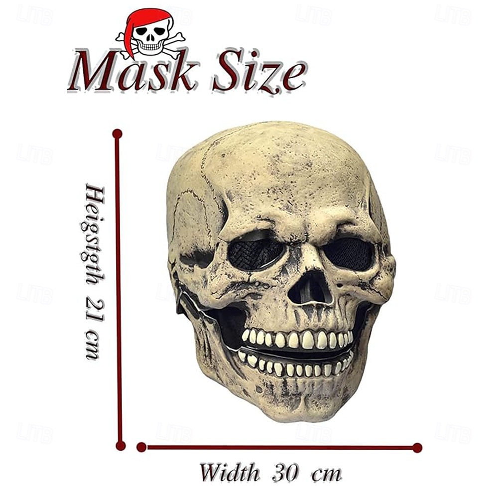 mască de craniu cu cap complet de Halloween, cască cu falcă mobilă, mască de halloween realistă înfricoșătoare pentru costume pentru adulți, jucărie cu mască de call of duty, decor schelet de Halloween 2025 - $25.99 –P4