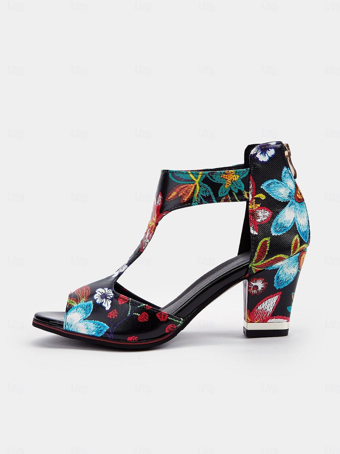 sandales à talons hauts pour femmes à imprimé floral coloré avec design découpé - chaussures élégantes à bout ouvert pour les fêtes d'été et les tenues décontractées de 2025 ? $54.99 –P3