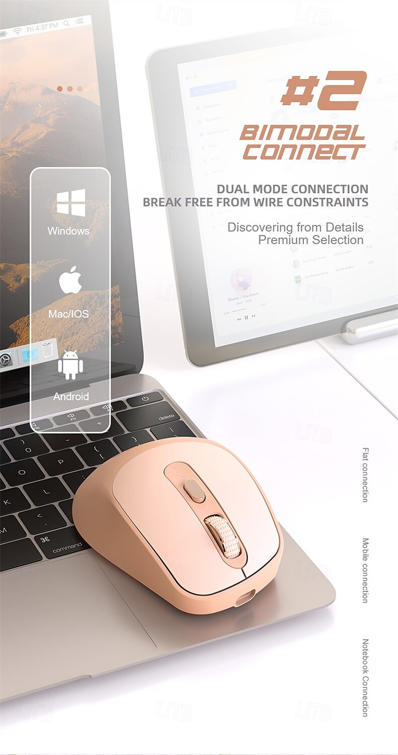 x7 oplaadbare draadloze Bluetooth-muismuizen met batterij-indicator 5 verstelbare dpi voor Windows Android Mac 2025 - $26.99 -P4