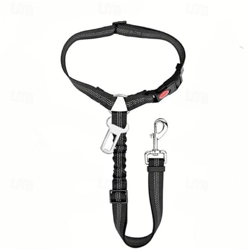 Cinturón de seguridad para perros ajustable para automóviles elástico bungee arnés de perro fuerte para automóvil enganche giratorio de 360° cinturón de seguridad de perro duradero para automóvil 2025 - $21.99 –P2
