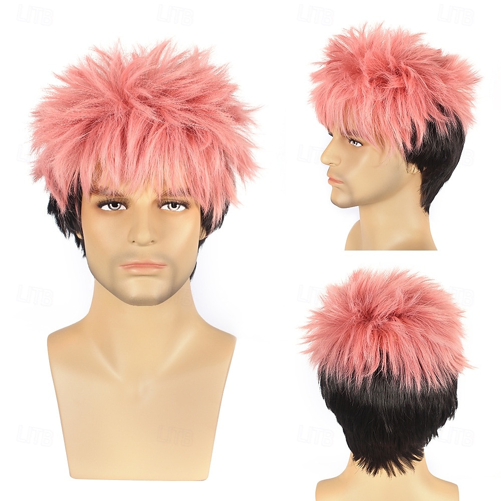 Gres Männer Rosa Schwarze Farbcos Perücke Itadori Yuji Ryomen Sukuna Cosplay Perücken Hochtemperaturfaser 2025 - $18.49 –P1