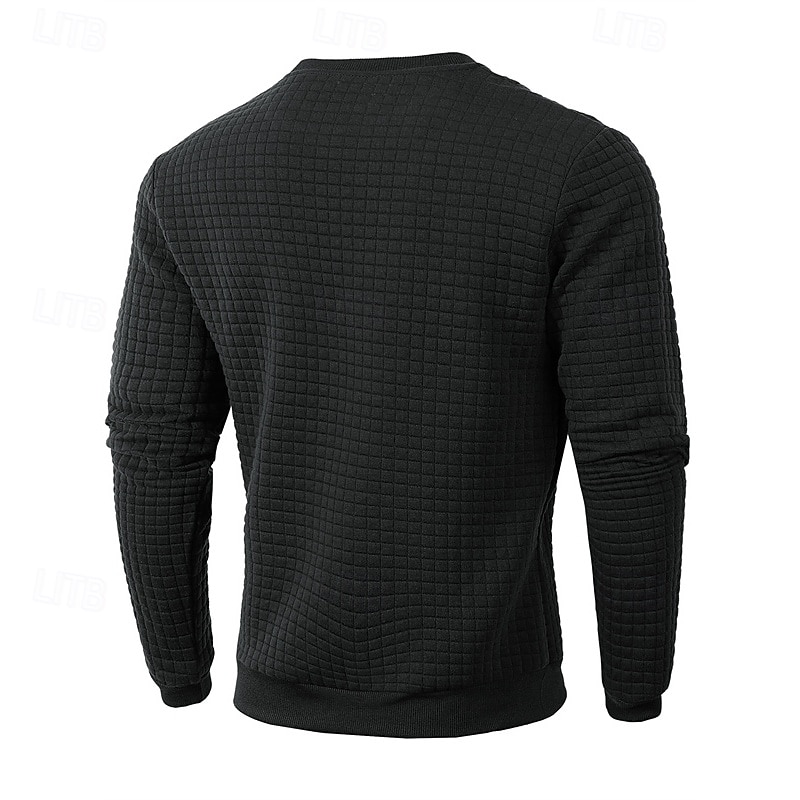 Bărbați Hanorca Hanorac Waffle Negru Alb Verde Militar Kaki Gri Închis Stil Nautic Simplu Striat Texturat Textură tricotată Sporturi & Exterior Zilnic Concediu Poliester Șic Stradă De Bază Casual 2026 - $18.99 –P10