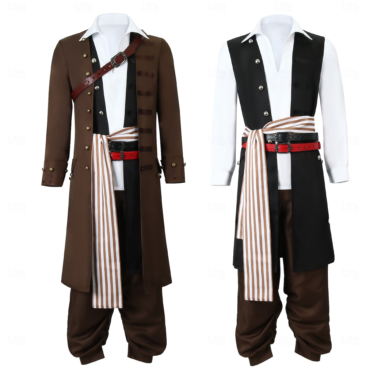 Pirates of the Caribbean Merirosvo Jack Sparrow Cosplay-Asut Siivet Miesten Elokuva-cosplay Cosplay Naamiaiset Juhla 2025 - $118.99 -P2