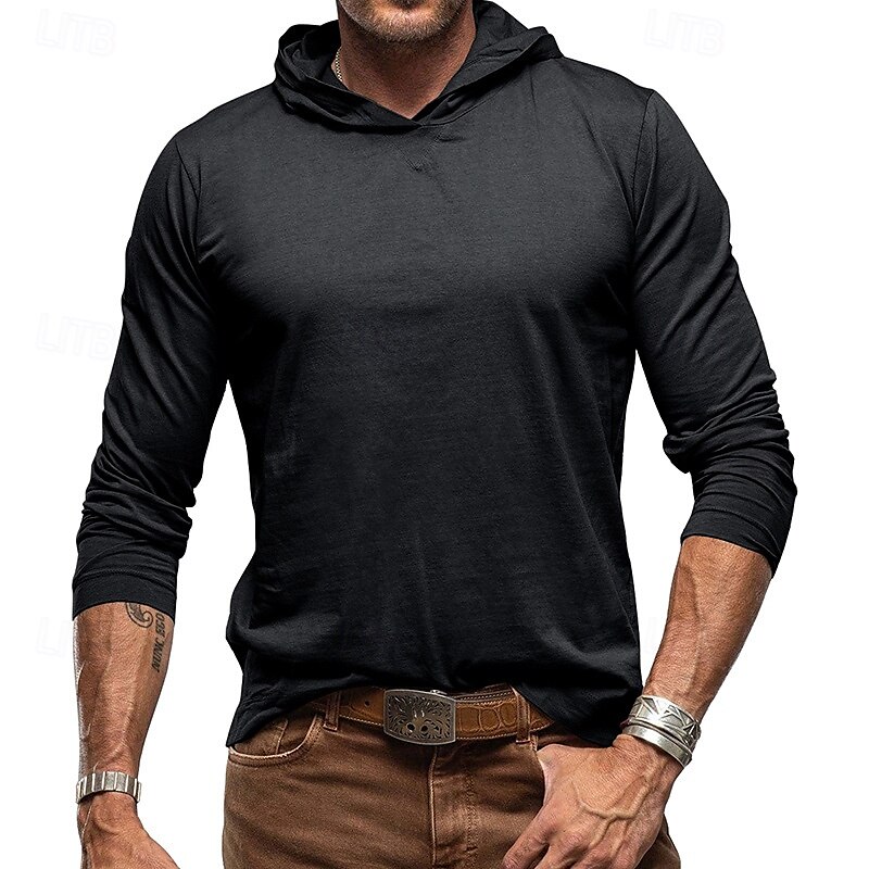 Hombre Sudadera Negro Blanco Verde Ejército Azul Real Caqui Con Capucha Plano Deporte Diario Festivos Algodón Ropa de calle Básico Casual Primavera & Otoño Ropa Sudaderas con capucha Sudaderas 2025 - $23.99 –P7