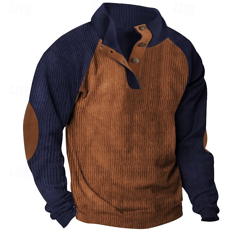 Hombre Sudadera Sudadera con un cuarto de cremallera Albaricoque Negro Vino Verde Ejército Rojo Media cremallera Bloque de color Deporte Diario Festivos Pana Ropa de calle Básico Casual Primavera 2025 - $23.99 –P5