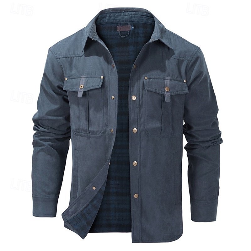 Per uomo Giacca da camionista Giacca pratica Giacca cargo Giornaliero Da mare Tenere al caldo Tasche Autunno inverno Liscio Di tendenza Classico Bavero Standard Nero Blu Marrone Verde Cachi Giacca del 2026 a $57.99 –P9