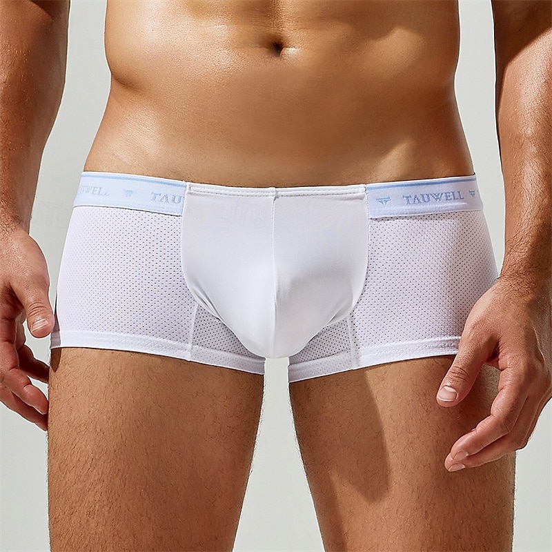 Men's 1 PCS Boxers Underwear Boxer Shorts Patchwork Nylon Breathable Soft Comfortable Color Block Mid Rise Black White 2025 - $10.49 –P16