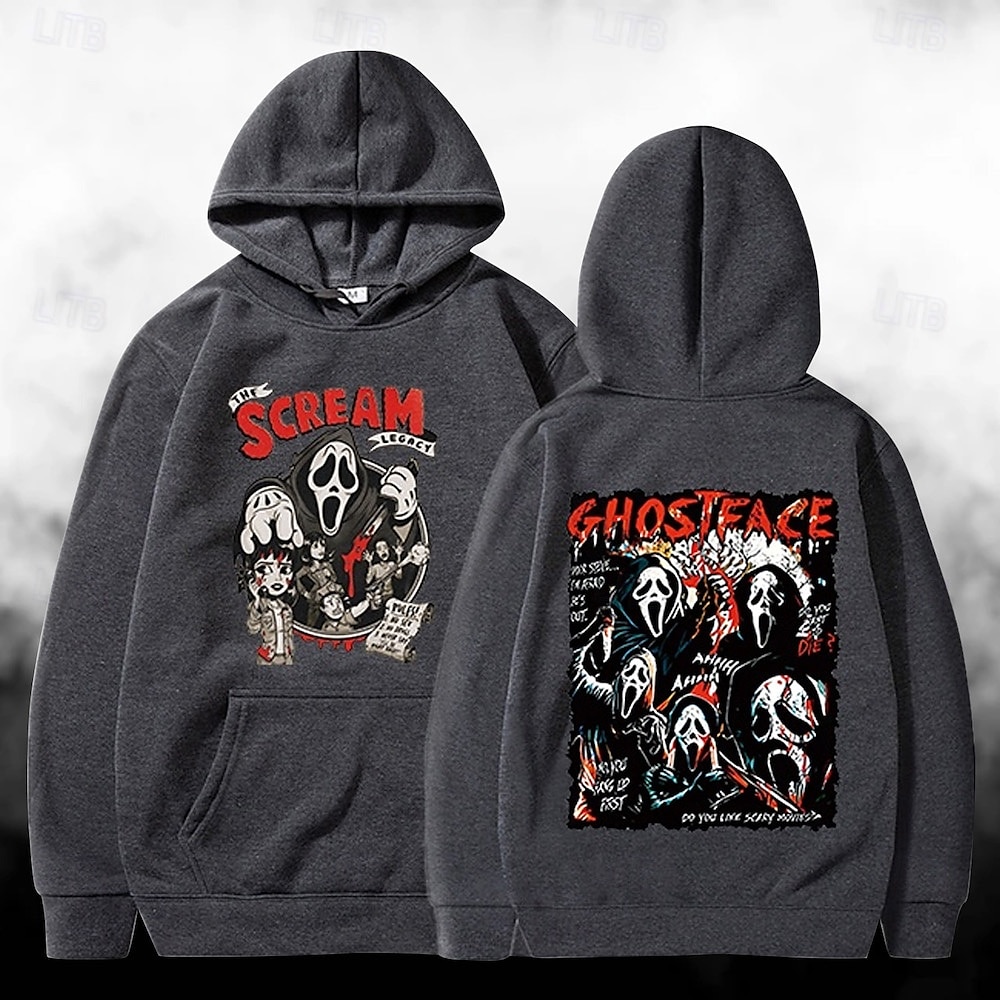 předvečer Všech svatých Výkřik Ghostface Kostlivec Kapuce Tisk Přední kapsa Grafika Pro Pro páry Pánské Dámské Dospělé předvečer Všech svatých Karneval Plesová maškaráda Horká ražba předvečer Všech 2025 - $30.99 –P11
