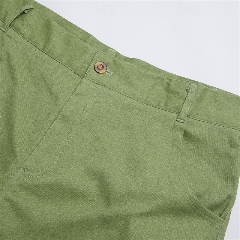 Men's Cargo Shorts Shorts Casual Shorts Zipper Pocket Multi Pocket Straight Leg Plain Comfort Knee Length Casual Daily Holiday Fashion Streetwear Black Green Micro-elastic 2025 - $29.99 –P6