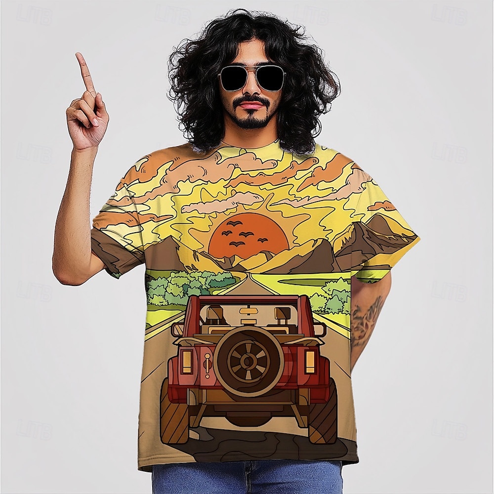 Hippi mexikói afrikai Póló Tie-Dye póló 3D Csomózott színezés 80-as évek Retro Vintage 1980-as évek 1970-es évek Kompatibilitás Férfi Felnőttek Álarcos mulatság 3D nyomtatás Alkalmi / Napi 2025 - $15.49 –P3