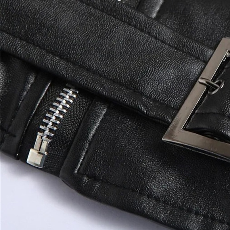 Herr Väst Gilet Läderväst Dagligen Datum Semester Mode Ledigt Vår & Höst Ficka PU Läder Bekväm Slät Dragkedja Kavajslag Normal Svart Väst 2025 - $38.99 –P7