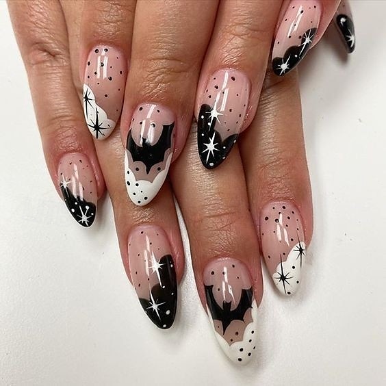 1conjunto Resina Clássico Melhor qualidade Criativo Moda dia das Bruxas Festa / Noite Festival Unhas postiças para Unha de Dedo de 2025 por $10.99 –P9