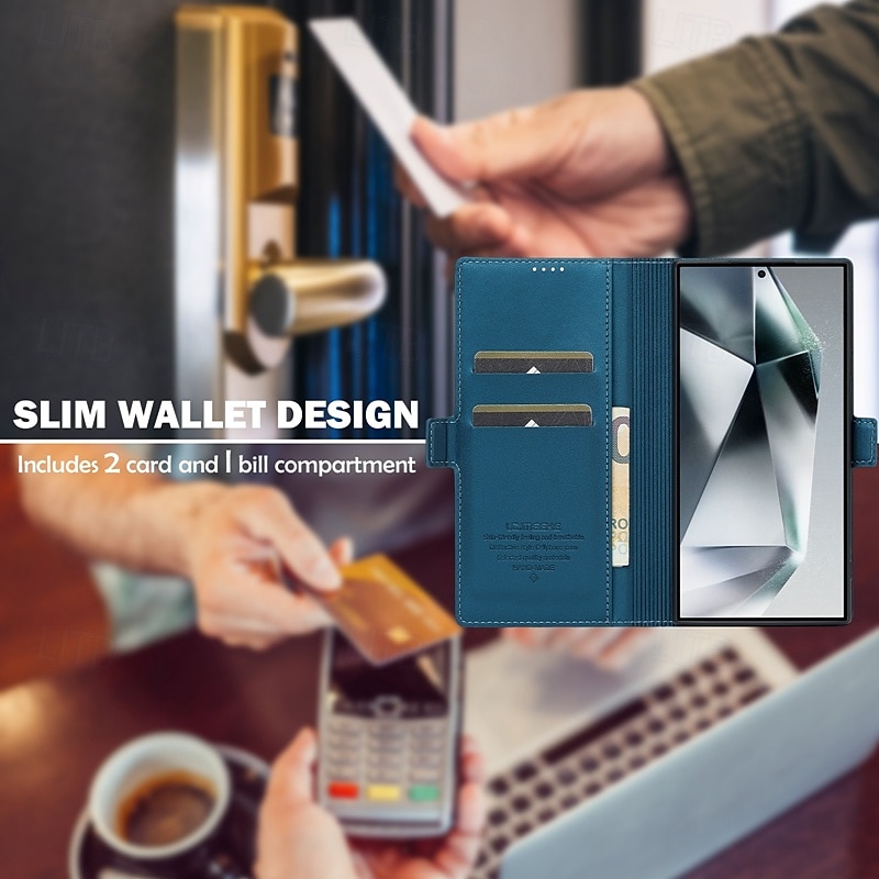 Phone Case For Samsung Galaxy S24 S23 S22 S21 Ultra Plus A55 A35 A25 A15 5G A54 A34 A14 A53 A52 S20 FE S25 Ultra Back Cover Wallet Case with Stand Holder Magnetic Card Slot Retro TPU PU Leather 2025 - $18.99 –P7
