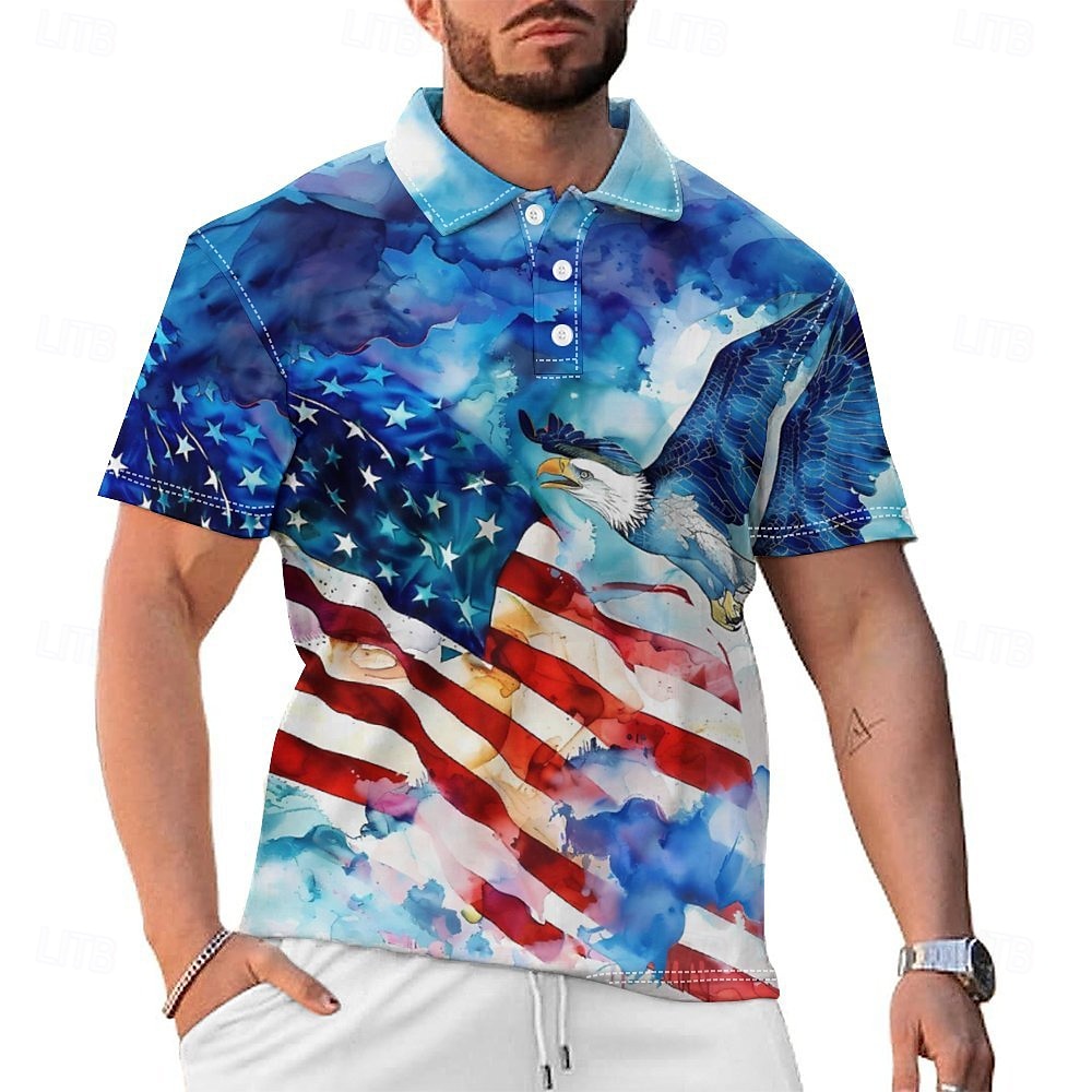 Herren Veteranen Patriotisch Kurzarm Polo-Shirts Lässig Alltagskleidung Frühling & Sommer Weiß 2025 - $22.99 –P2