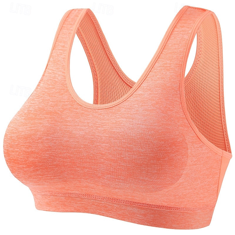 Dames Lichte ondersteuning Sport bh's Running BH Verwijderbare vulling Controle over meebewegen Goede top Gewatteerd Fitness Recreatiesport Hardlopen Ademend Lichtgewicht Zacht Donker roze Zwart Wit 2025 - $11.99 –P7