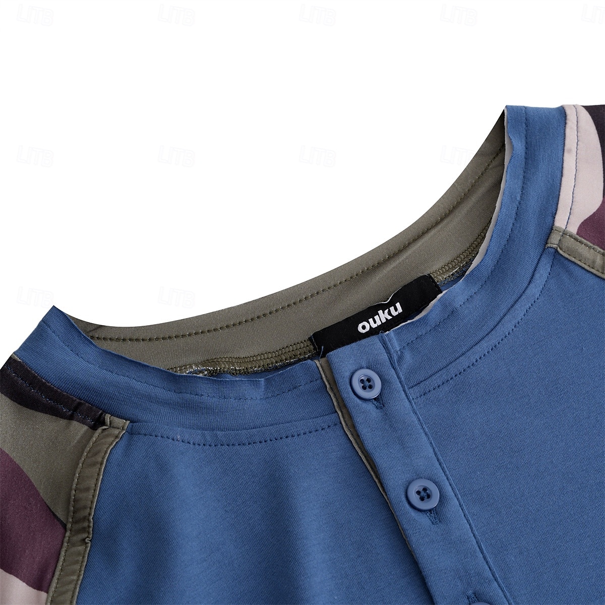 Herr Henleytröja T-tröja Färgblock Henley Utomhus Ledigt Kortärmad Knapp Kläder Mode Designer Bekväm 2025 - $17.99 –P8