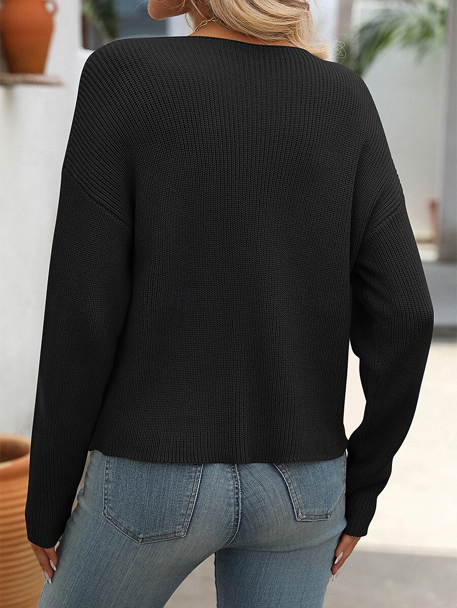 Dam Blus Ensfärgat Stylish Modern Långärmad Rund hals Vanliga toppar Arbete Ficka Svart Blå Grön Beige Vår Höst Vinter 2025 - $29.99 –P7