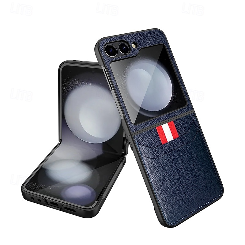 telefono Custodia Per Samsung Galaxy Z Flip 6 Z Flip 5 Copertura Posteriore con Proteggi Schermo Slot per Carte Resistente agli urti Retrò PC Pelle PU del 2025 a $20.99 –P3