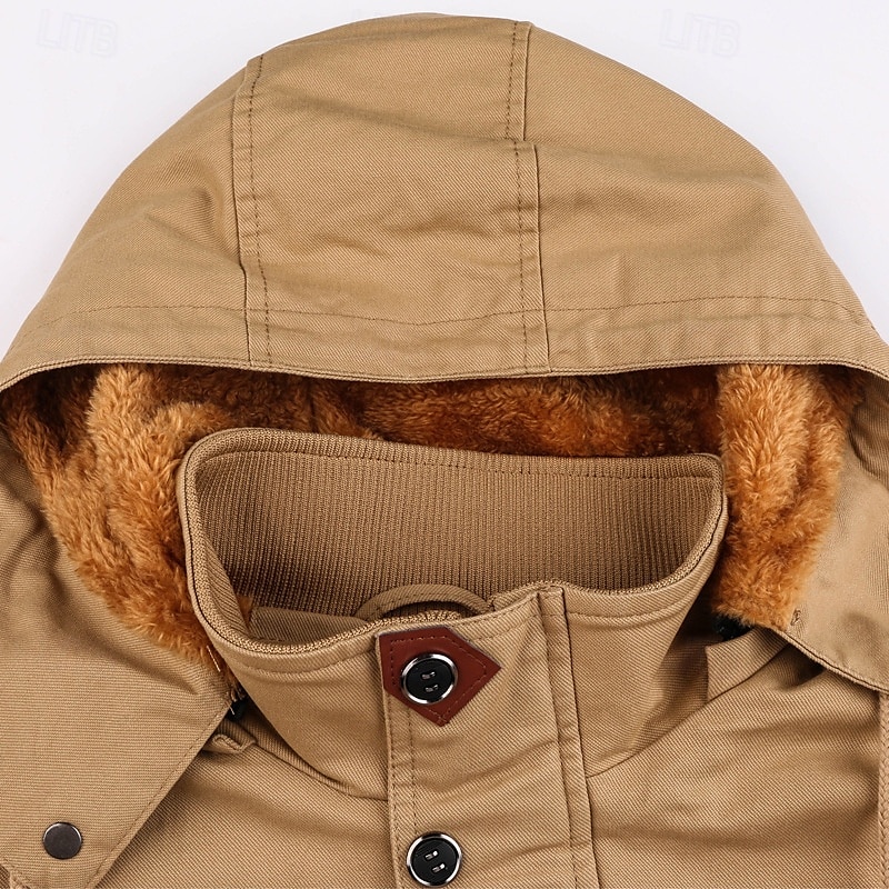 Hombre Chaqueta Softshell Chaqueta para senderismo Invierno Al aire libre Forro Polar Templado Chaqueta cortavientos Viaje Negro Verde Ejército Caqui 2025 - $59.99 –P7