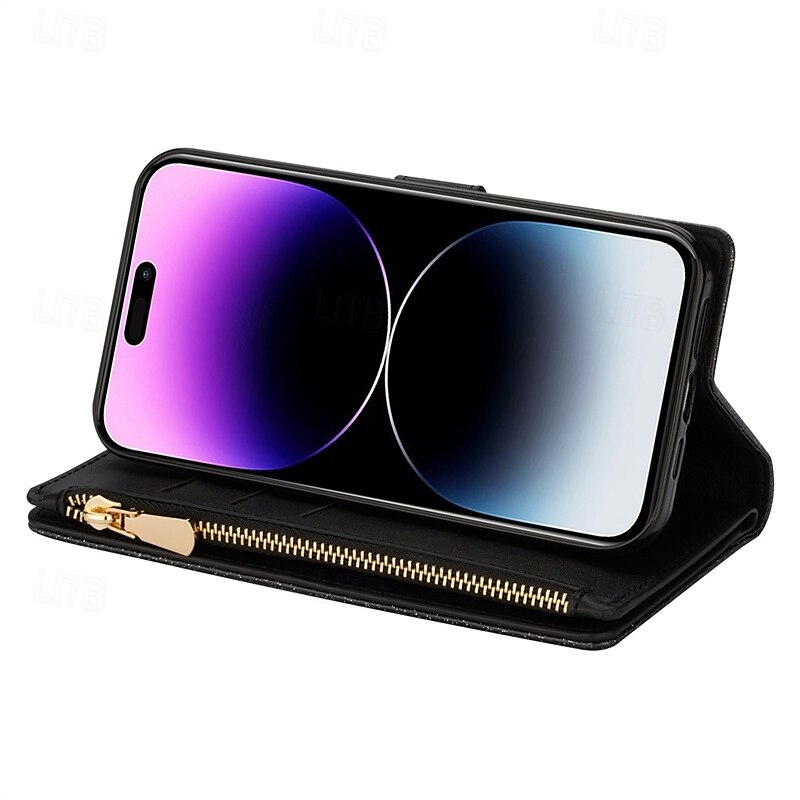 Phone Case For iPhone 16 Pro Max Plus iPhone 15 Pro Max Plus iPhone 14 13 12 11 Pro Max Plus Mini SE Wallet Case with Stand Holder Magnetic Zipper Retro TPU PU Leather 2025 - $24.99 –P3