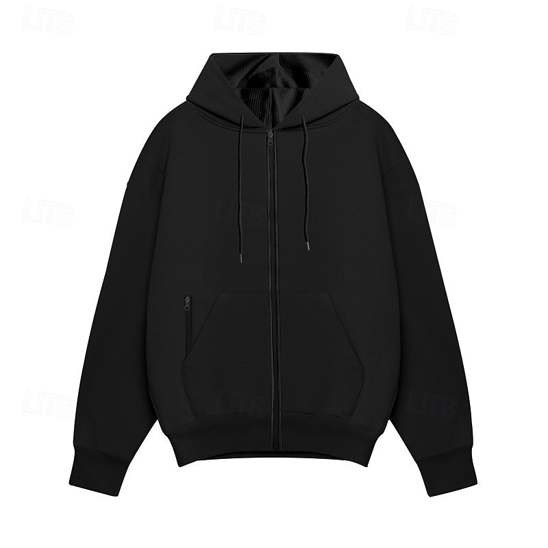 Per uomo Felpa con cappuccio a zip intera Felpa con cappuccio e zip Felpa con cappuccio in pile Nero Blu marino Cachi Grigio chiaro Con Cappuccio Semplice Con zip Tasca Sport & Outdoor Quotidiano del 2025 a $26.99 –P10