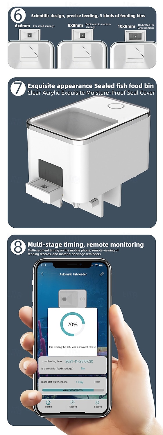 WiFi Remote Automatic Feeding Intelligent Timing Automatic Feeder Aquarium Goldfish Feeder 2025 - $37.99 –P10