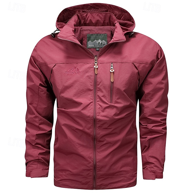 Men's Hiking Jacket Outdoor Windproof Lightweight Jacket Windbreaker Jacket Traveling Black Yellow Army Green Red Khaki 2025 - $26.39 –P1