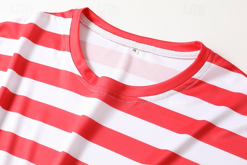 Herr T-shirt T-shirts Kortärmad tröja T-tröja Kortärmad Rund hals Vår & sommar Randig Mode Designer Grundläggande Semester Gata Utekväll Svart Gul Rubinrött Topp t-shirt för män 2025 - $11.99 –P4