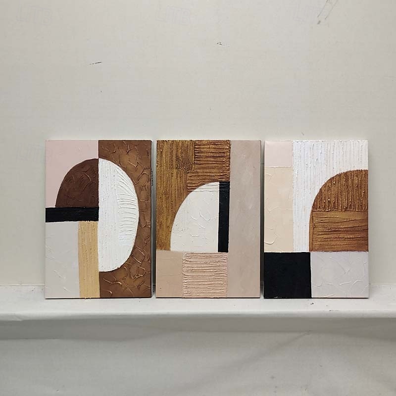 art mural wabi sabi marron et blanc peint à la main peinture abstraite marron et noire sur toile peinture texturée blanche grande décoration murale neutre pour le salon cadre tendu de 2025 ? $131.99 –P5