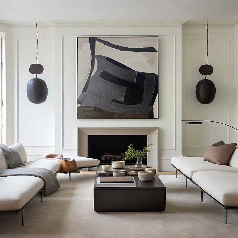 Peinture à l'huile noire 3D faite à la main sur toile, grand couteau à palette texturé abstrait peint à la main, peinture à l'huile boho, art mural personnalisé, œuvre minimaliste contemporaine pour de 2025 ? $116.99 –P6